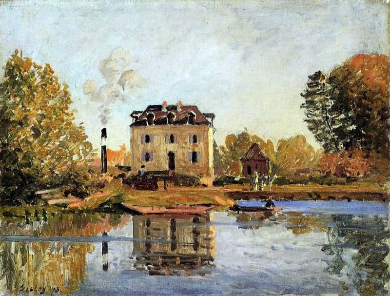 Alfred Sisley Factory in the Flood, Bougival - Hand Painted Oil Painting