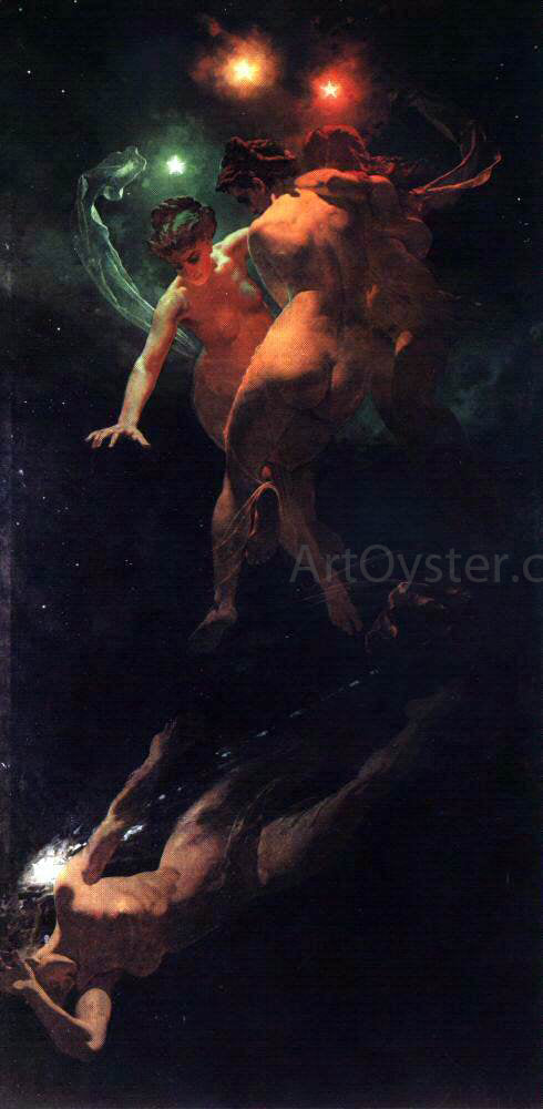 Mihaly Zichy Falling Stars - Hand Painted Oil Painting