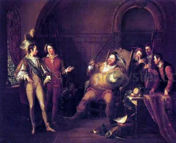 John Cawse Falstaff and Prince Hal (A Scene from Henry IV, Part I, Act II, Scene IV) - Hand Painted Oil Painting