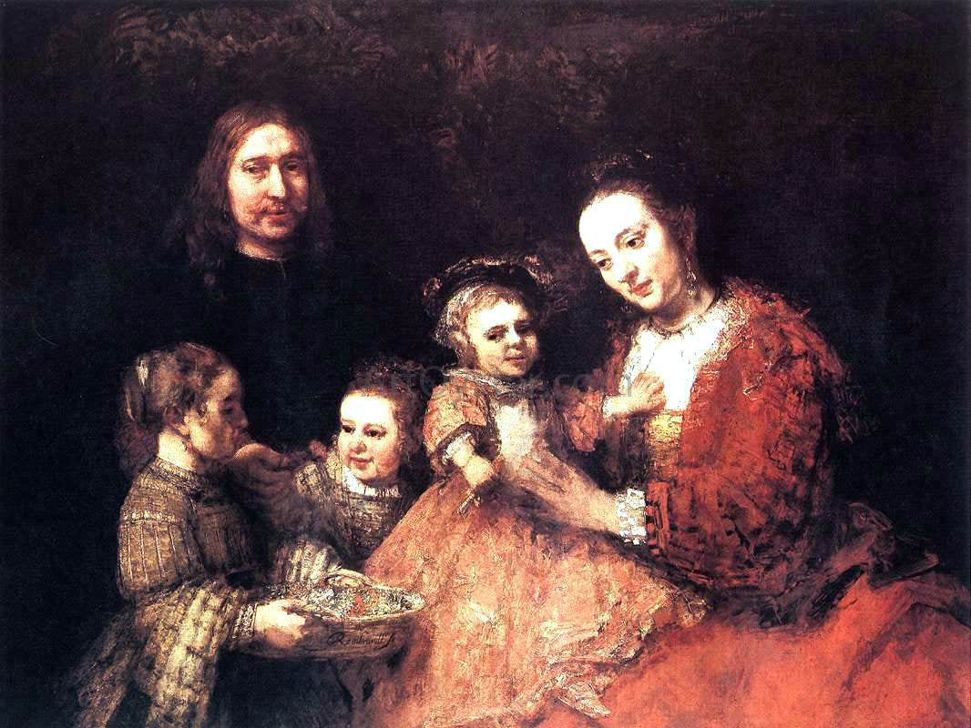 Rembrandt Van Rijn Family Group - Hand Painted Oil Painting