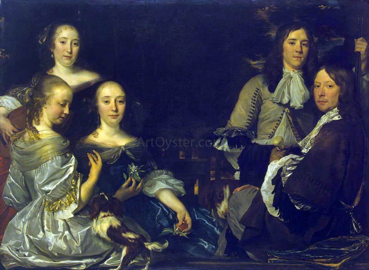 Abraham Van den Tempel Family Portrait - Hand Painted Oil Painting