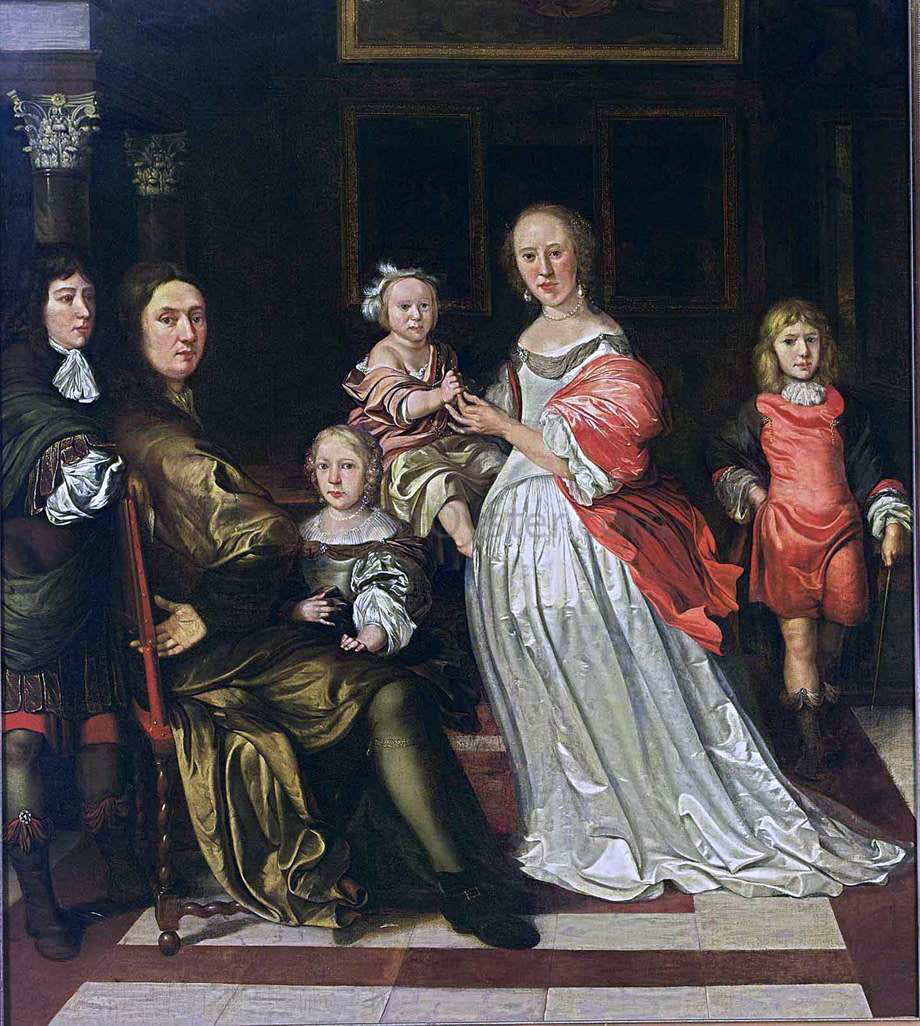 Eglon Van der Neer Family Portrait - Hand Painted Oil Painting