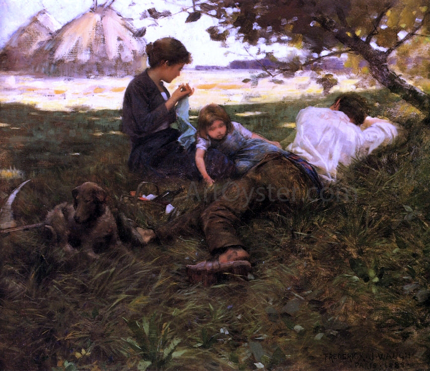  Frederick Judd Waugh Family Resting under a Tree - Hand Painted Oil Painting