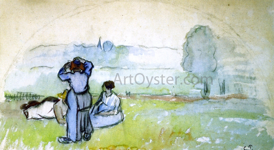 Camille Pissarro Fan Project - Hand Painted Oil Painting