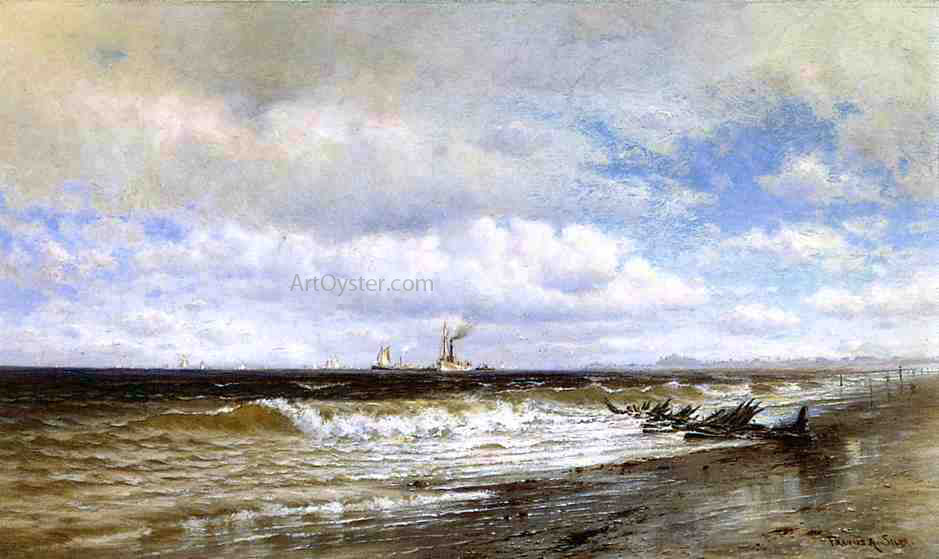 Francis A Silva Far Rockaway Beach - Hand Painted Oil Painting