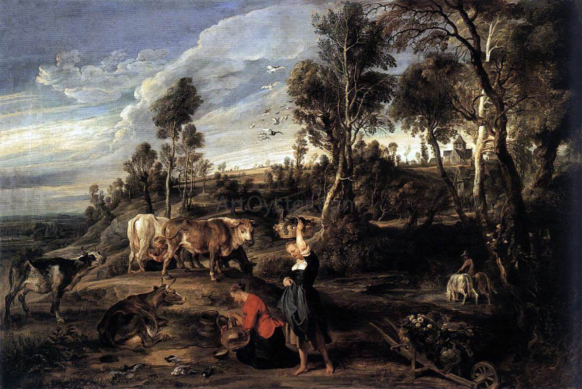 Peter Paul Rubens Farm at Laken - Hand Painted Oil Painting