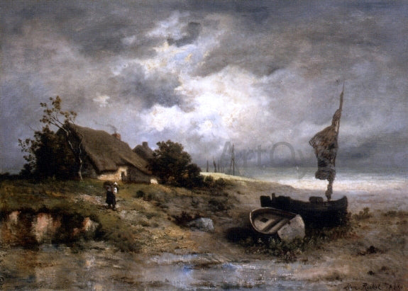 Leon Richet Farm House by the Sea - Hand Painted Oil Painting