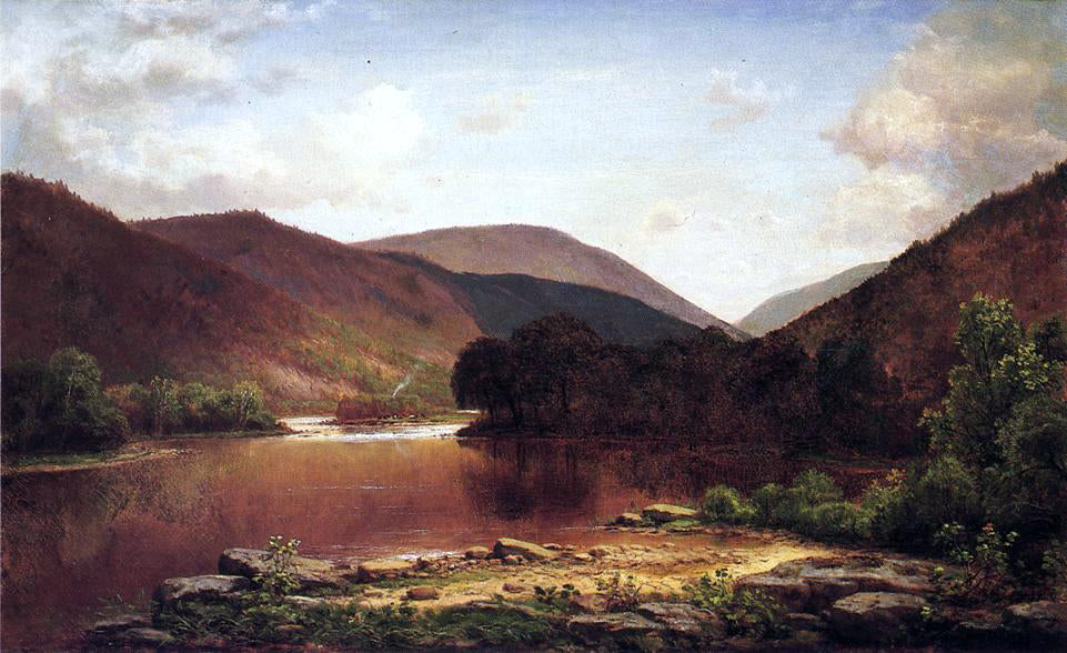 George Hetzel Farm with Grazing Cattle on the Conemaugh - Hand Painted Oil Painting