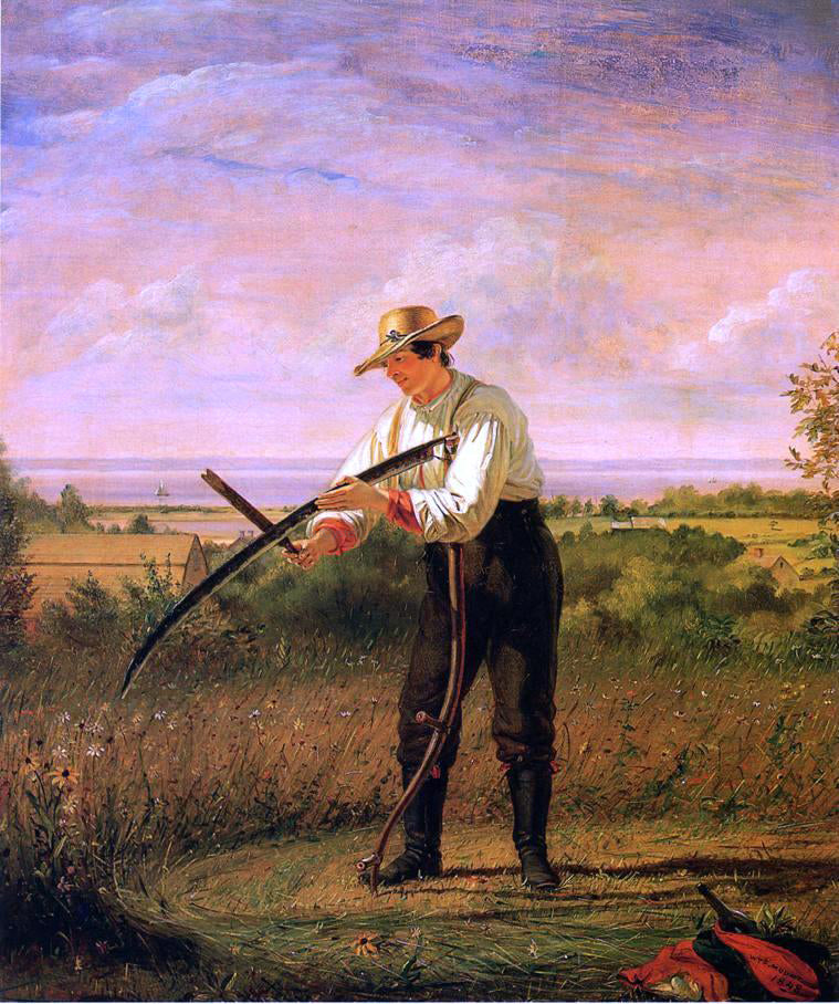 William Sidney Mount Farmer Whetting His Sythe - Hand Painted Oil Painting