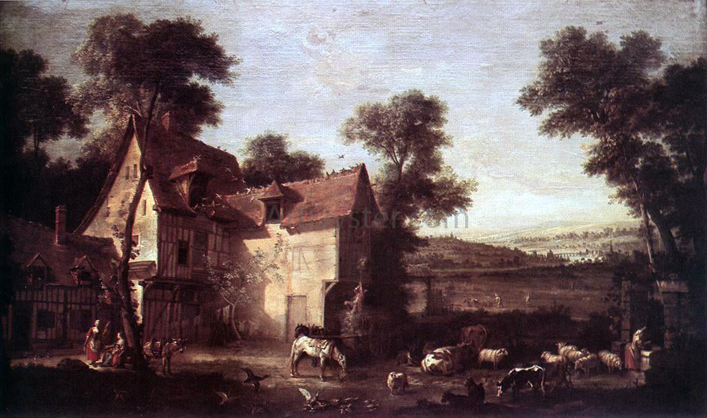 Jean-Baptiste Oudry The Farmhouse - Hand Painted Oil Painting