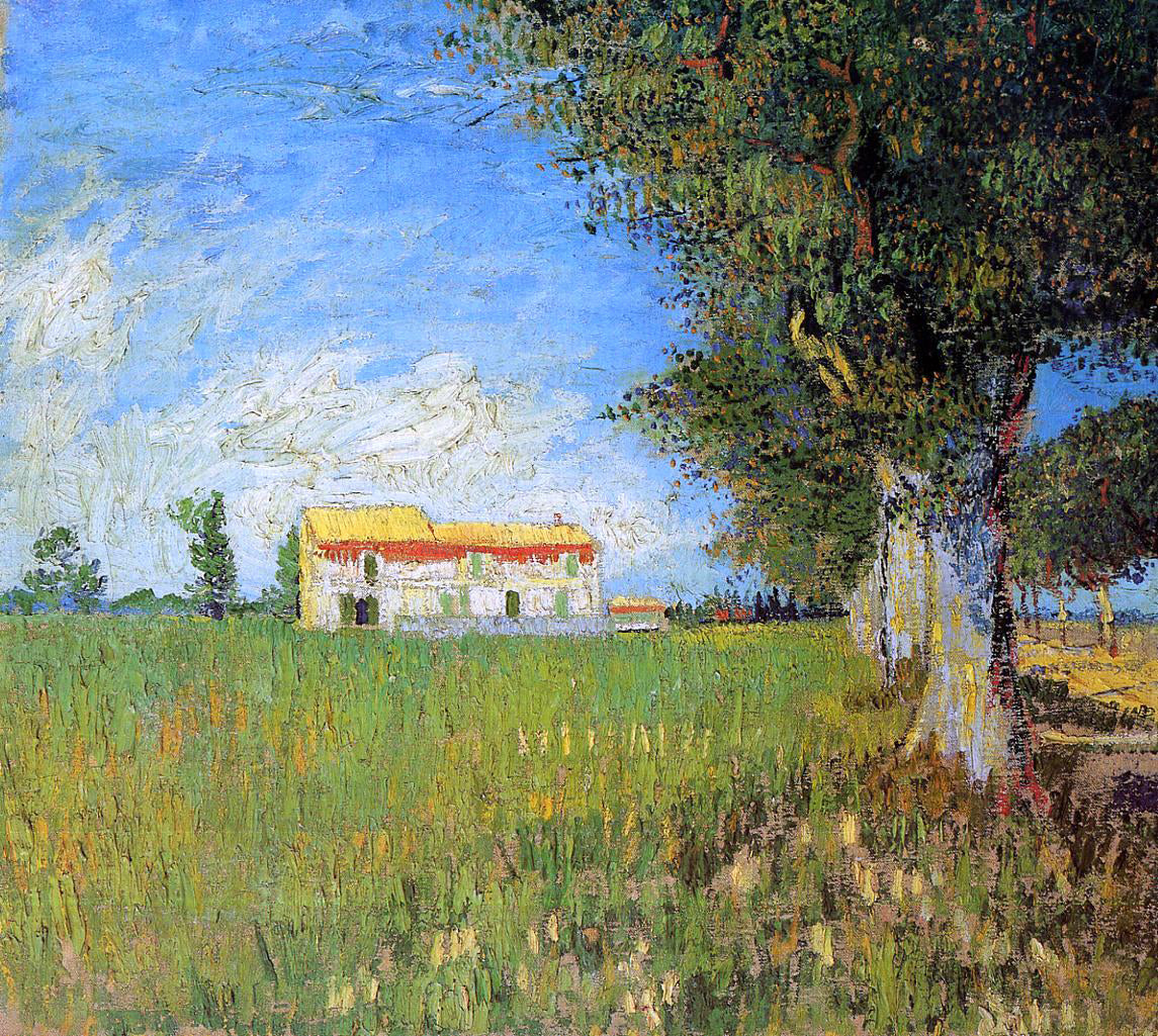 Vincent Van Gogh Farmhouse in a Wheat Field - Hand Painted Oil Painting