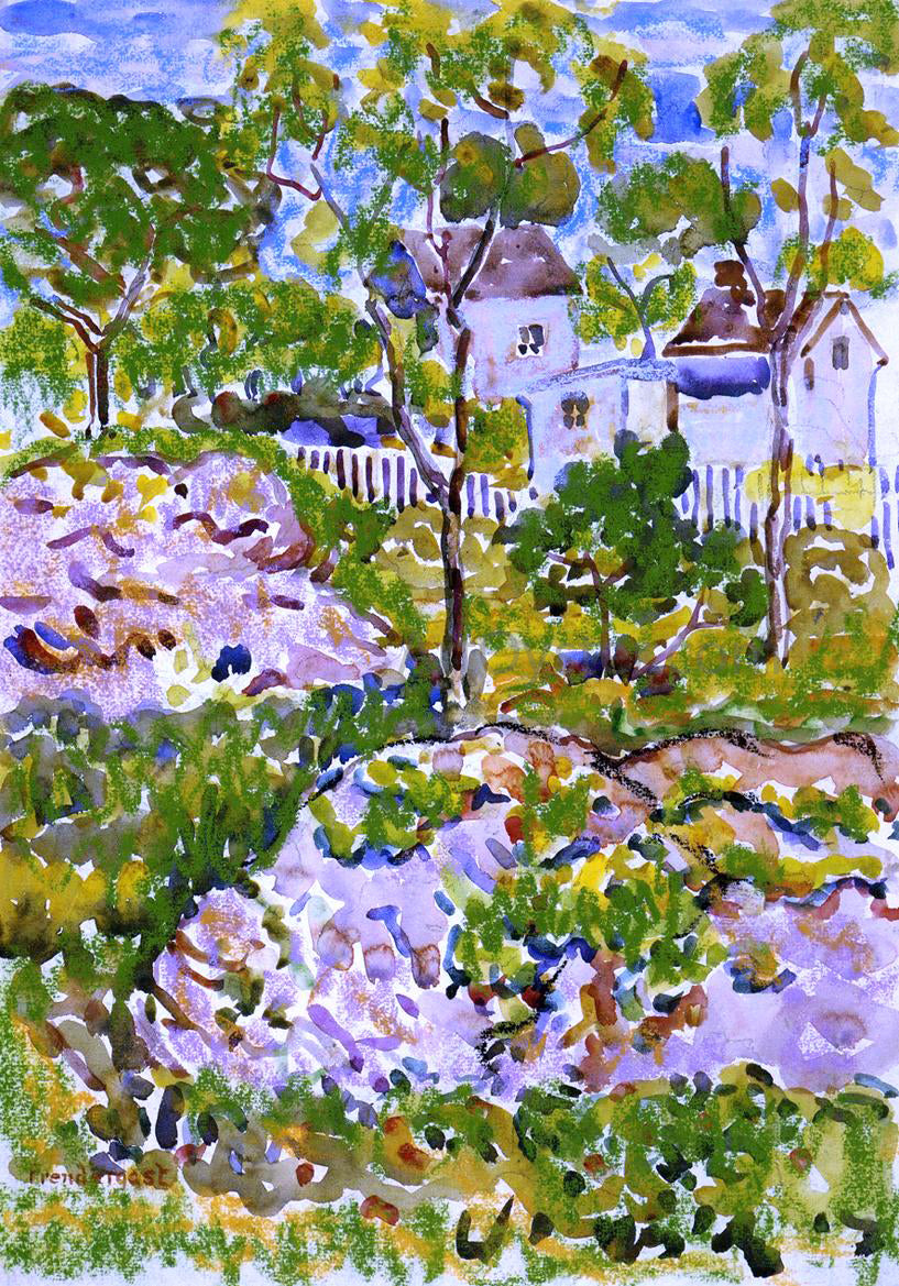 Maurice Prendergast A Farmhouse in New England - Hand Painted Oil Painting