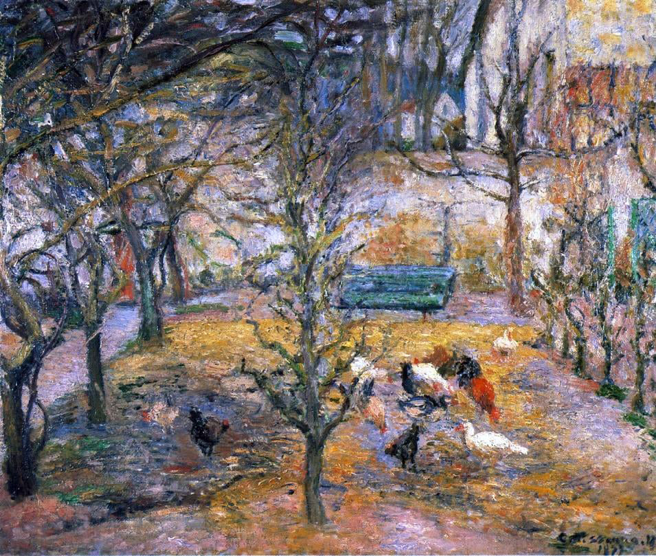 Camille Pissarro A Farmyard at the Maison Rouge, Pontoise - Hand Painted Oil Painting