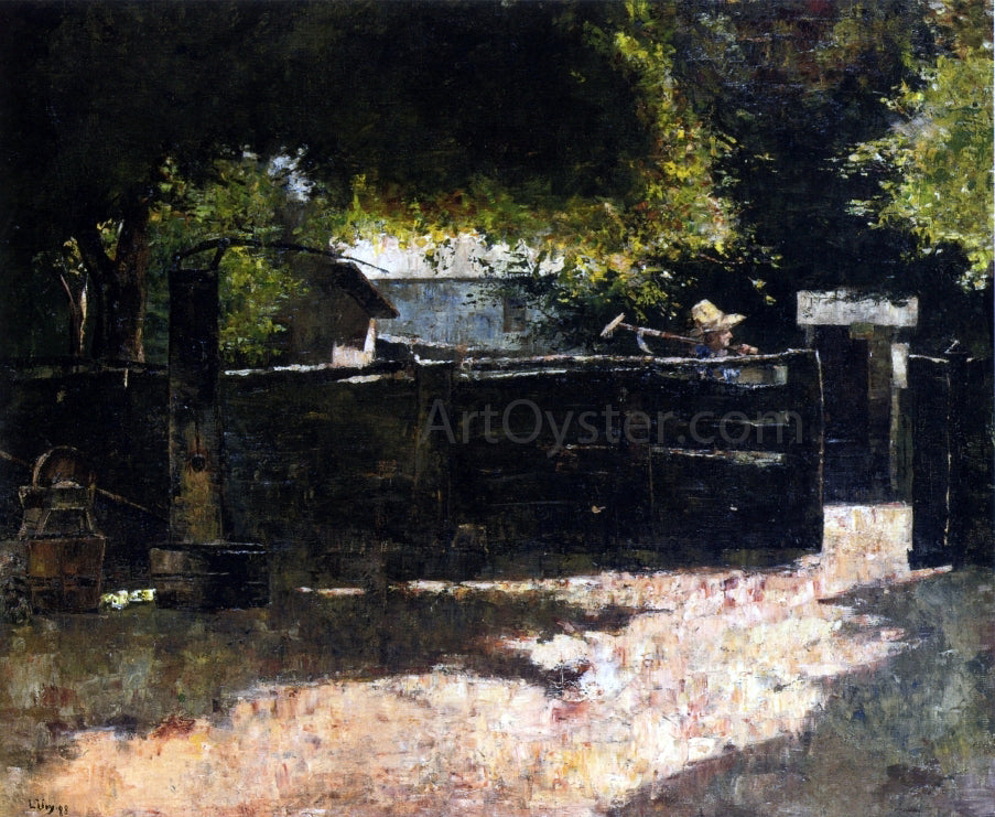 Lesser Ury Farmyard with Well - Hand Painted Oil Painting