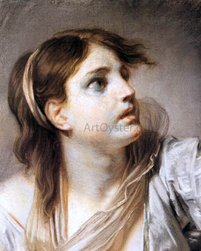 Jean Baptiste Greuze Fear, Expression Head - Hand Painted Oil Painting