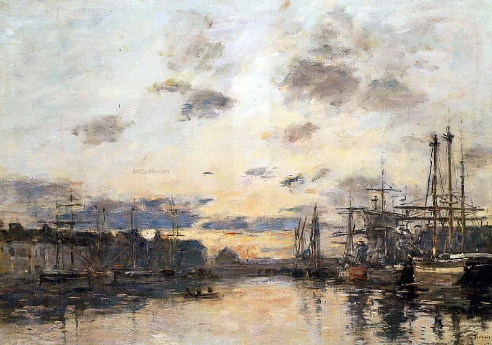 Eugene-Louis Boudin Fecamp, the Basin - Hand Painted Oil Painting