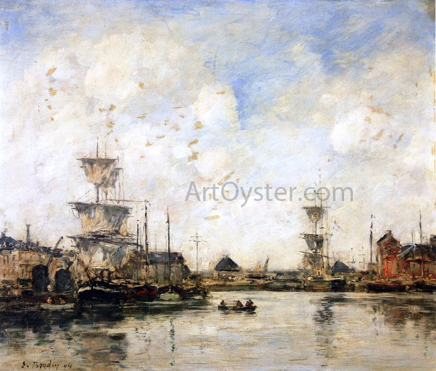 Eugene-Louis Boudin Fecamp, the Harbor - Hand Painted Oil Painting