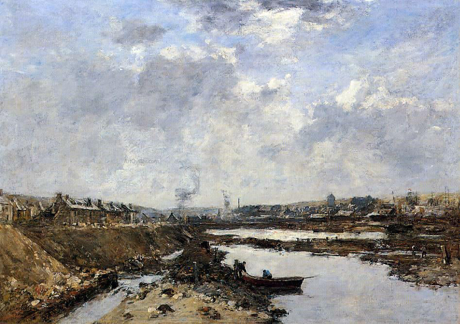 Eugene-Louis Boudin Fecamp, the Inner Port under Construction - Hand Painted Oil Painting