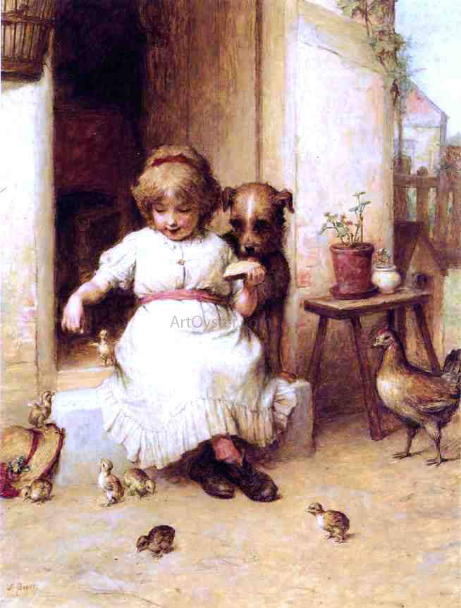 Alexander Hohenlohe Burr Feeding Time - Hand Painted Oil Painting