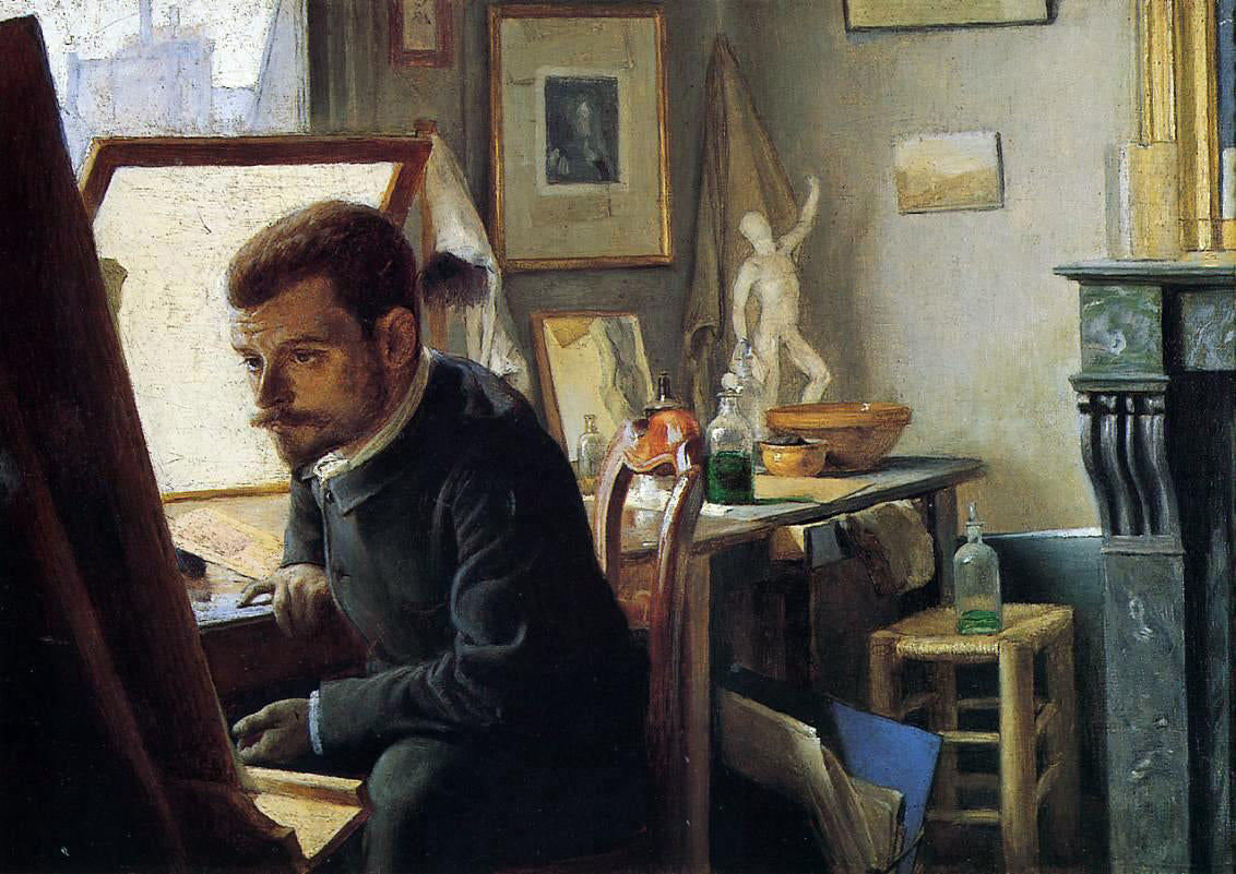 Felix Vallotton Felix Jasinski in His Printmaking Studio - Hand Painted Oil Painting
