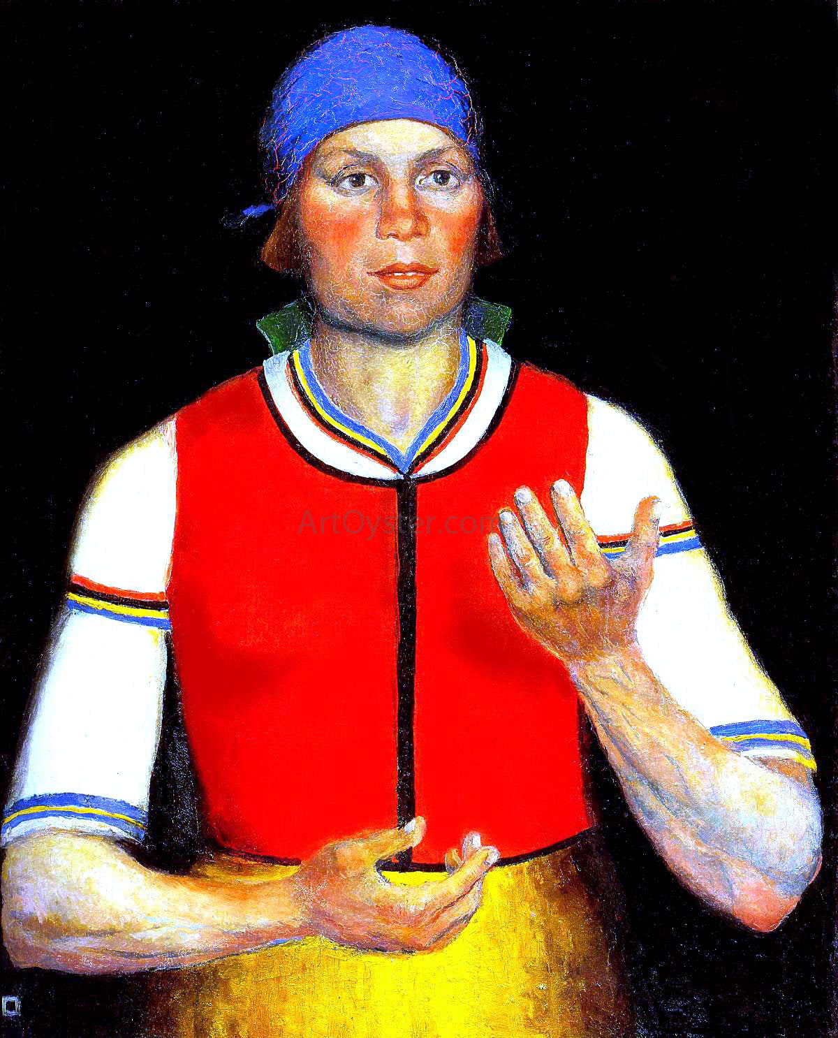 Kasimir Malevich Female Worker in Red - Hand Painted Oil Painting