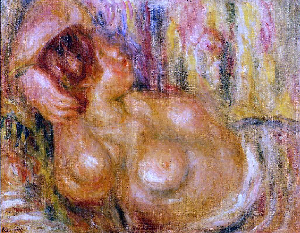 Pierre Auguste Renoir Femme a la Poitrine, Nue Endormie - Hand Painted Oil Painting
