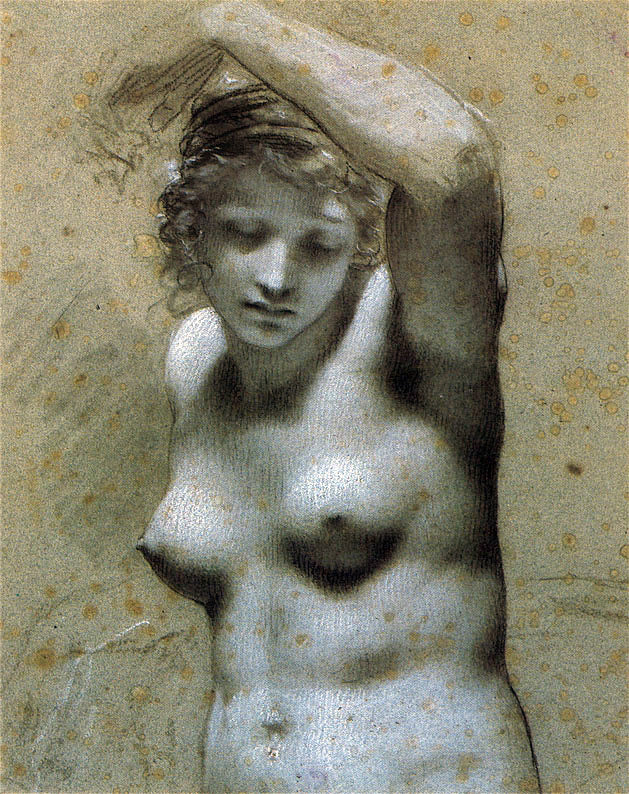 Pierre Paul Prudhon Femme nue, en buste - Hand Painted Oil Painting