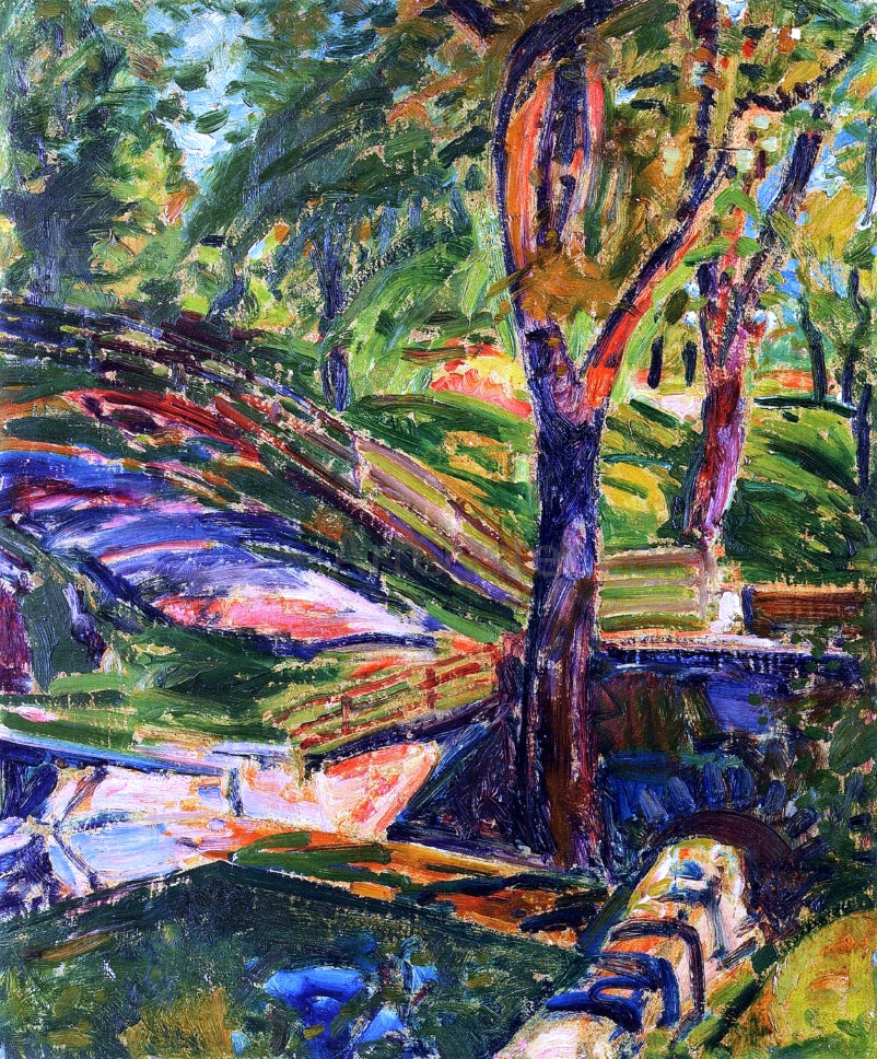 Alfred Henry Maurer Fenced Landscape - Hand Painted Oil Painting