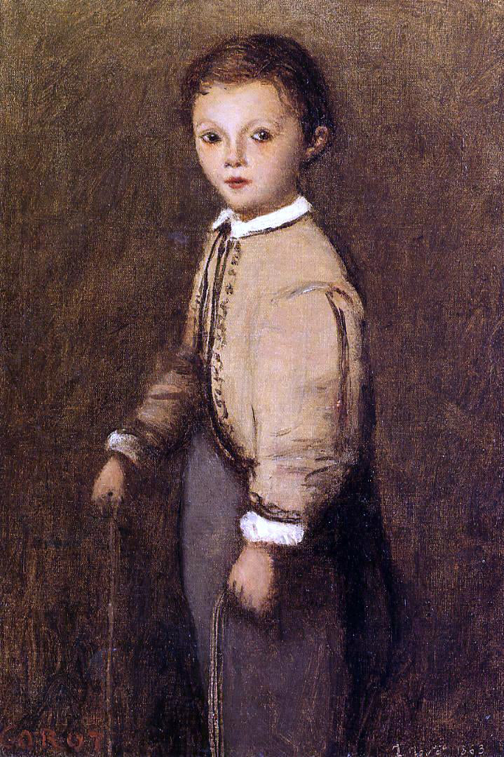 Jean-Baptiste-Camille Corot Fernand Corot, the Painter's Grand Nephew, at the Age of 4 and a Half Years - Hand Painted Oil Painting