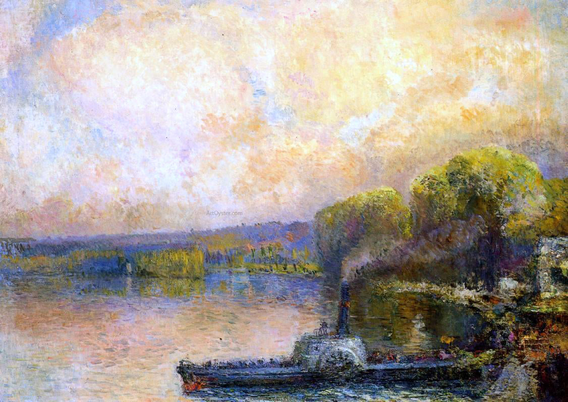 Albert Lebourg Ferry on the Bouille - Hand Painted Oil Painting