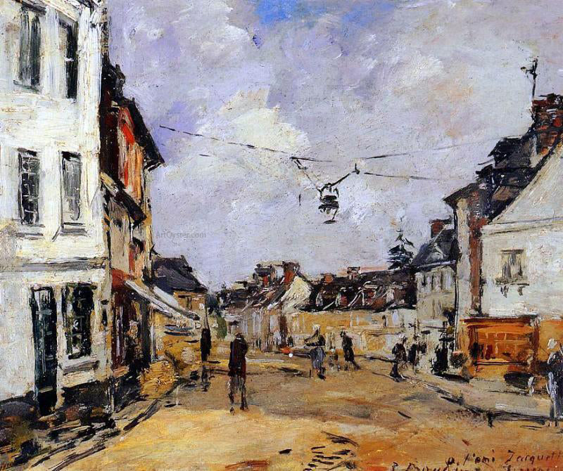 Eugene-Louis Boudin Fervaques, the Main Street - Hand Painted Oil Painting
