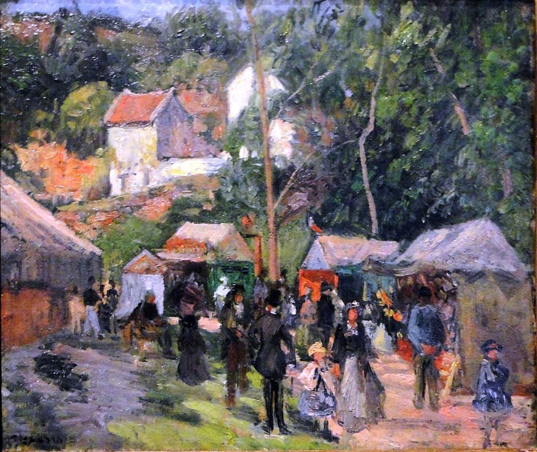 Camille Pissarro A Festival at the Hermitage - Hand Painted Oil Painting
