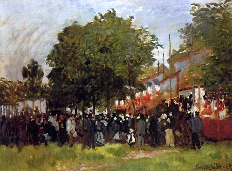 Claude Oscar Monet Fete at Argenteuil - Hand Painted Oil Painting