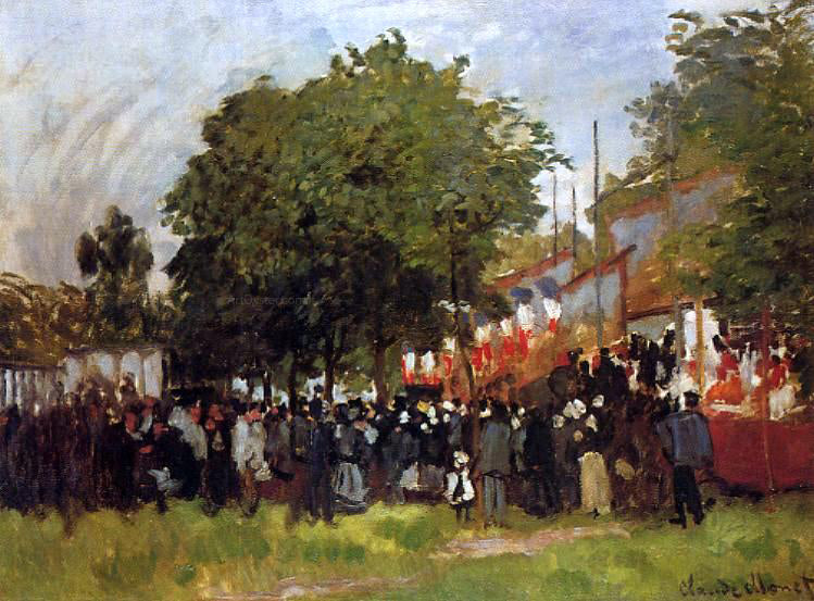 Claude Oscar Monet Fete at Argenteuil - Hand Painted Oil Painting