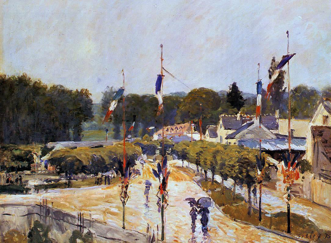  Alfred Sisley Fete Day at Marly-le-Roi (also known as The Fourteenth of July at Marly-le-Roi) - Hand Painted Oil Painting