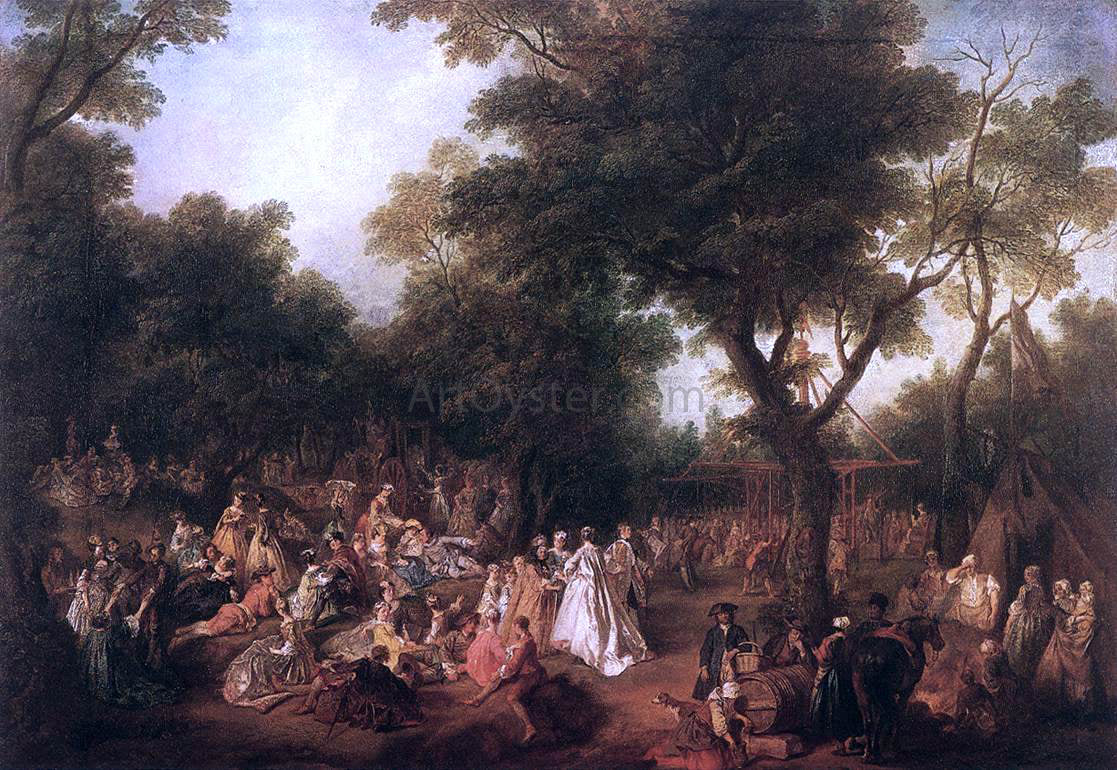 Nicolas Lancret Fete in a Wood - Hand Painted Oil Painting