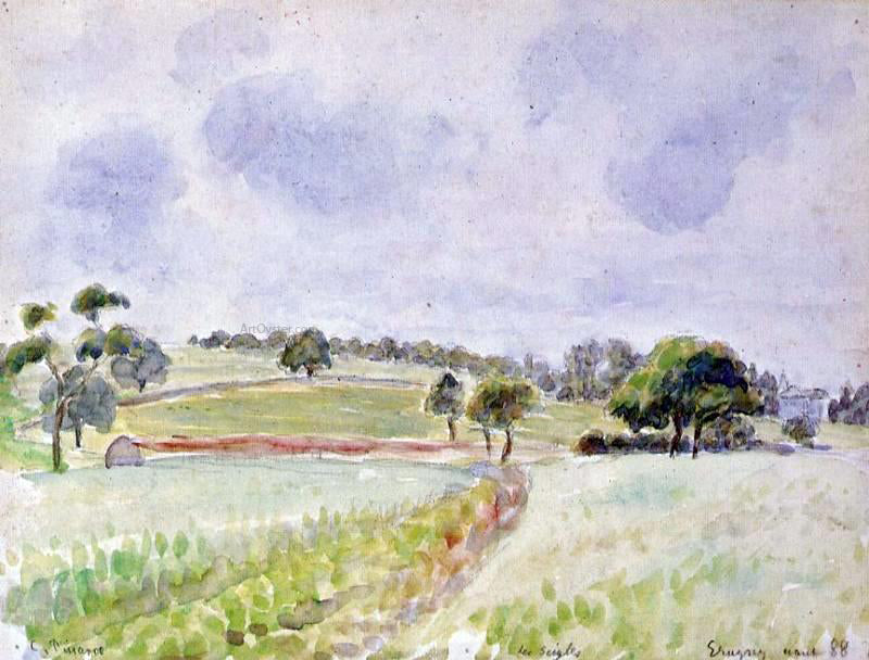 Camille Pissarro Field of Rye - Hand Painted Oil Painting