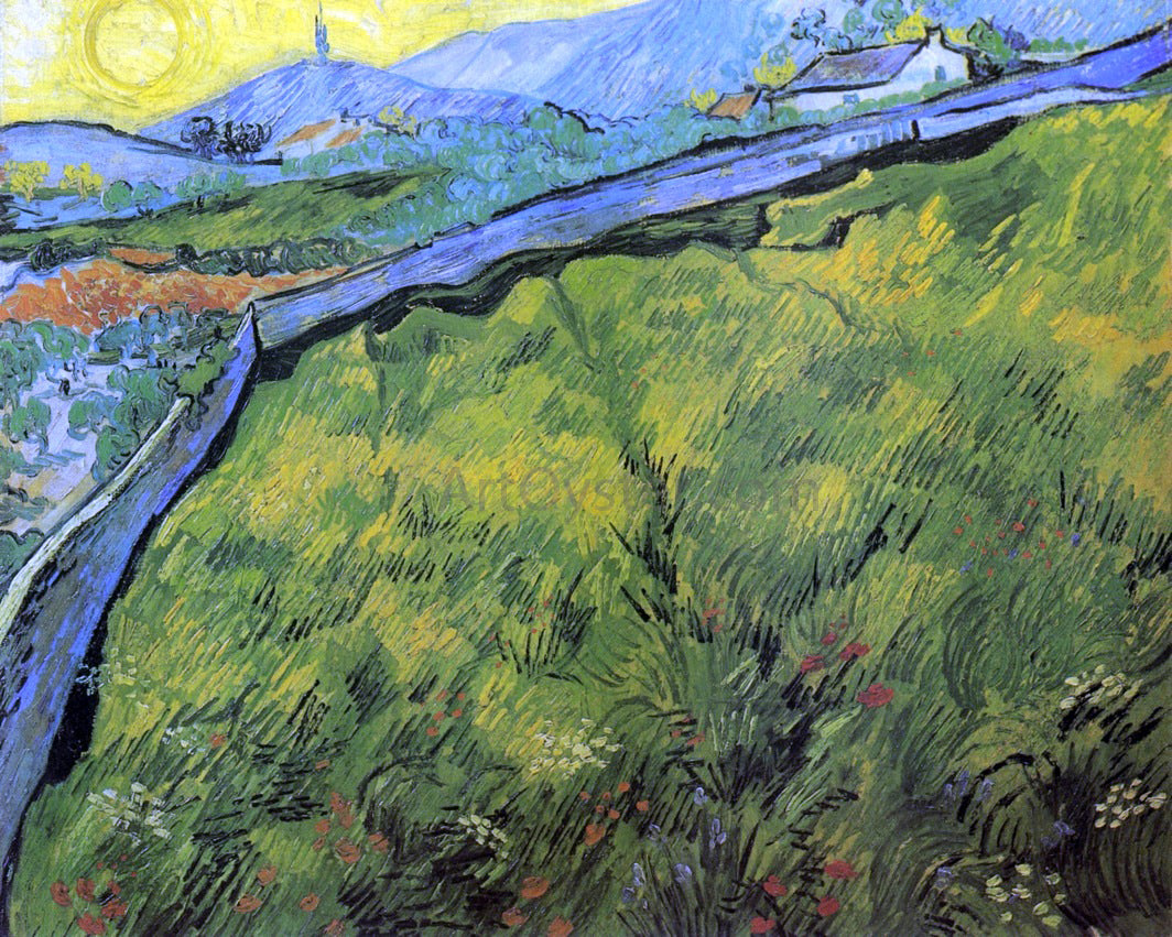 Vincent Van Gogh Field of Spring Wheat at Sunrise - Hand Painted Oil Painting