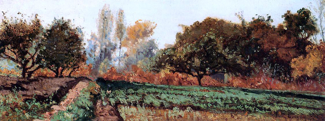  Paul-Camille Guigou Fields and Trees, Autumn Study - Hand Painted Oil Painting