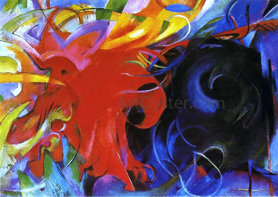 Franz Marc Fighting Forms - Hand Painted Oil Painting