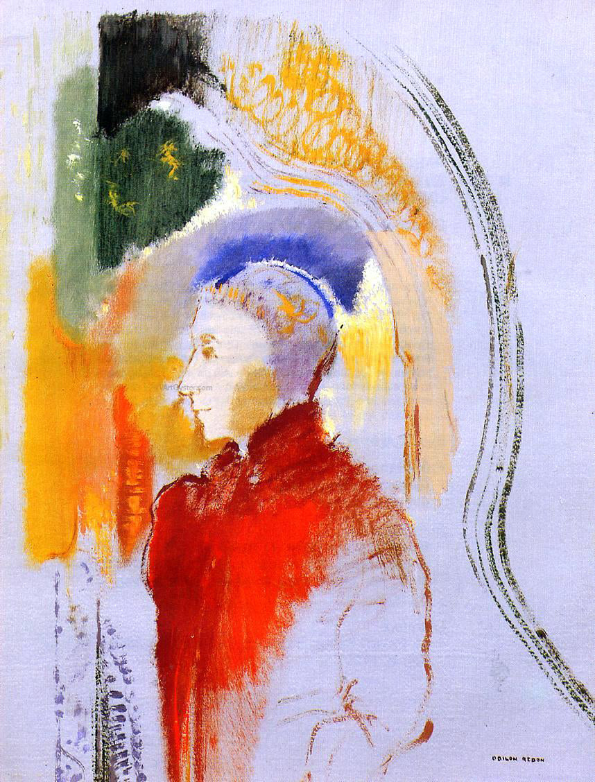 Odilon Redon Figure in Profile - Hand Painted Oil Painting