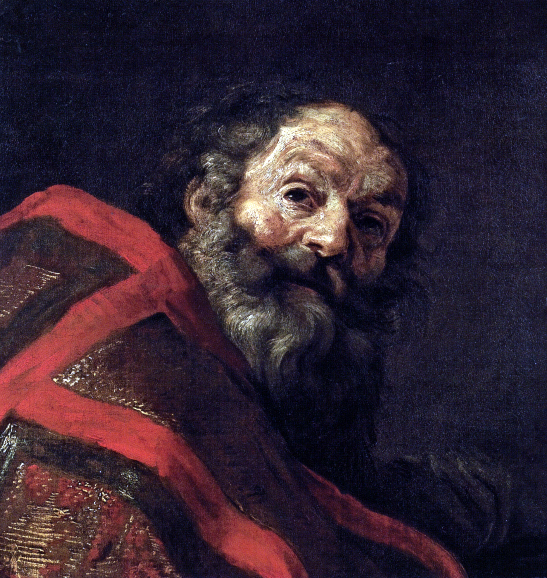  Claude Vignon Figure of a Bearded Man Head and Shoulders Wearing a Cope Possibly One of the Four Fathers of the Church - Hand Painted Oil Painting
