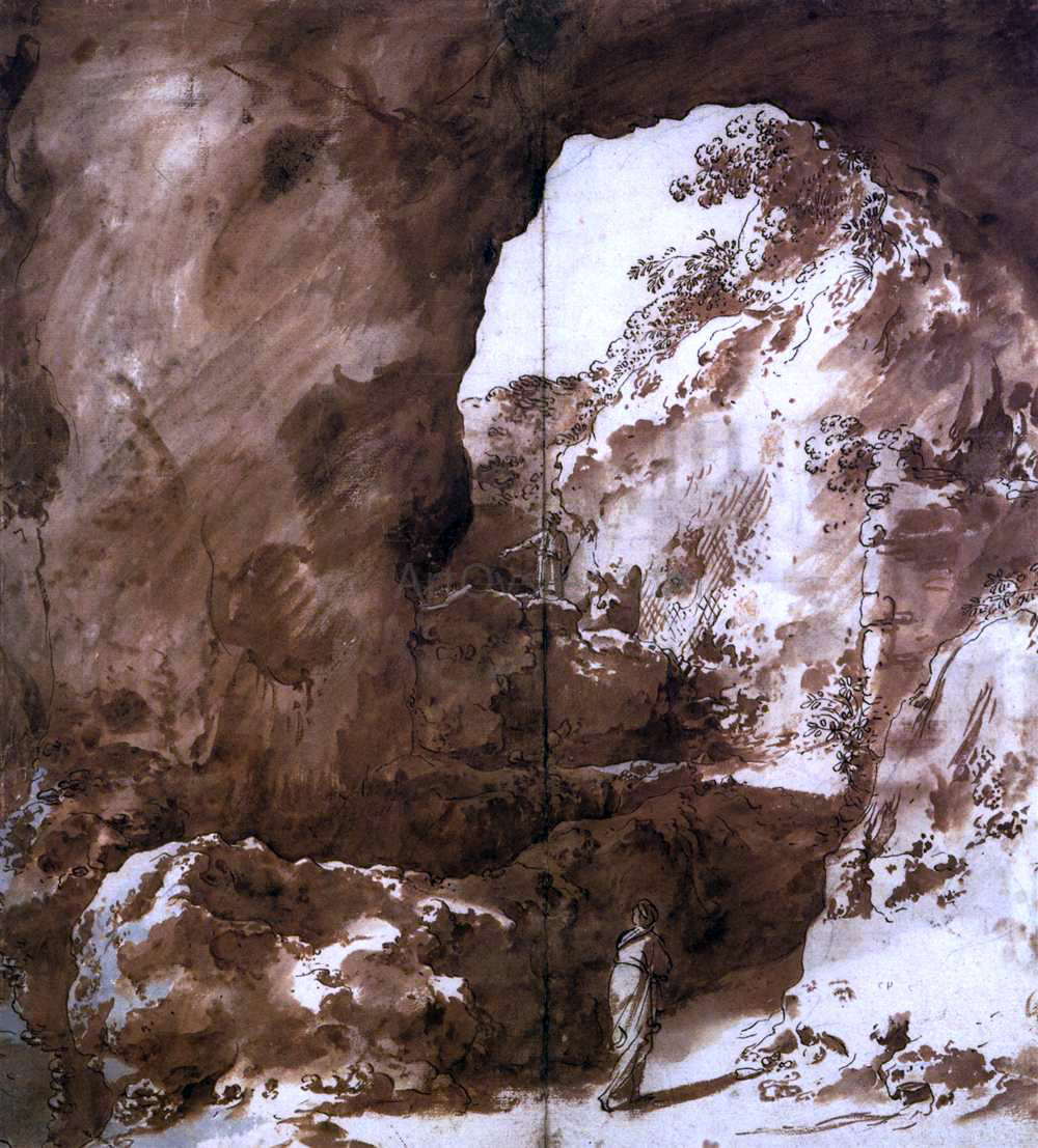 Cornelis Van Poelenburgh Figures Beneath the Arches of a Classical Ruin - Hand Painted Oil Painting