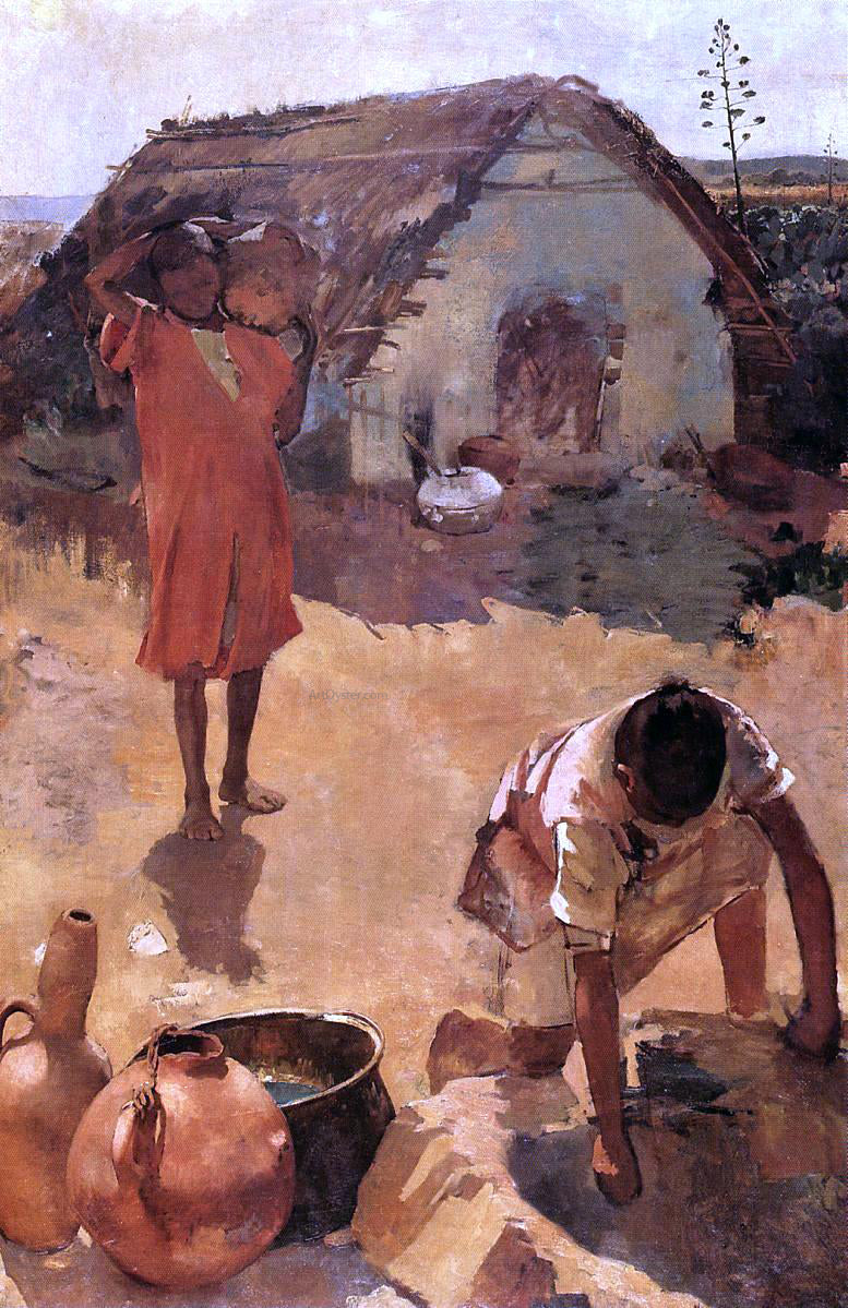 Theo Van Rysselberghe Figures near a Well in Morocco - Hand Painted Oil Painting