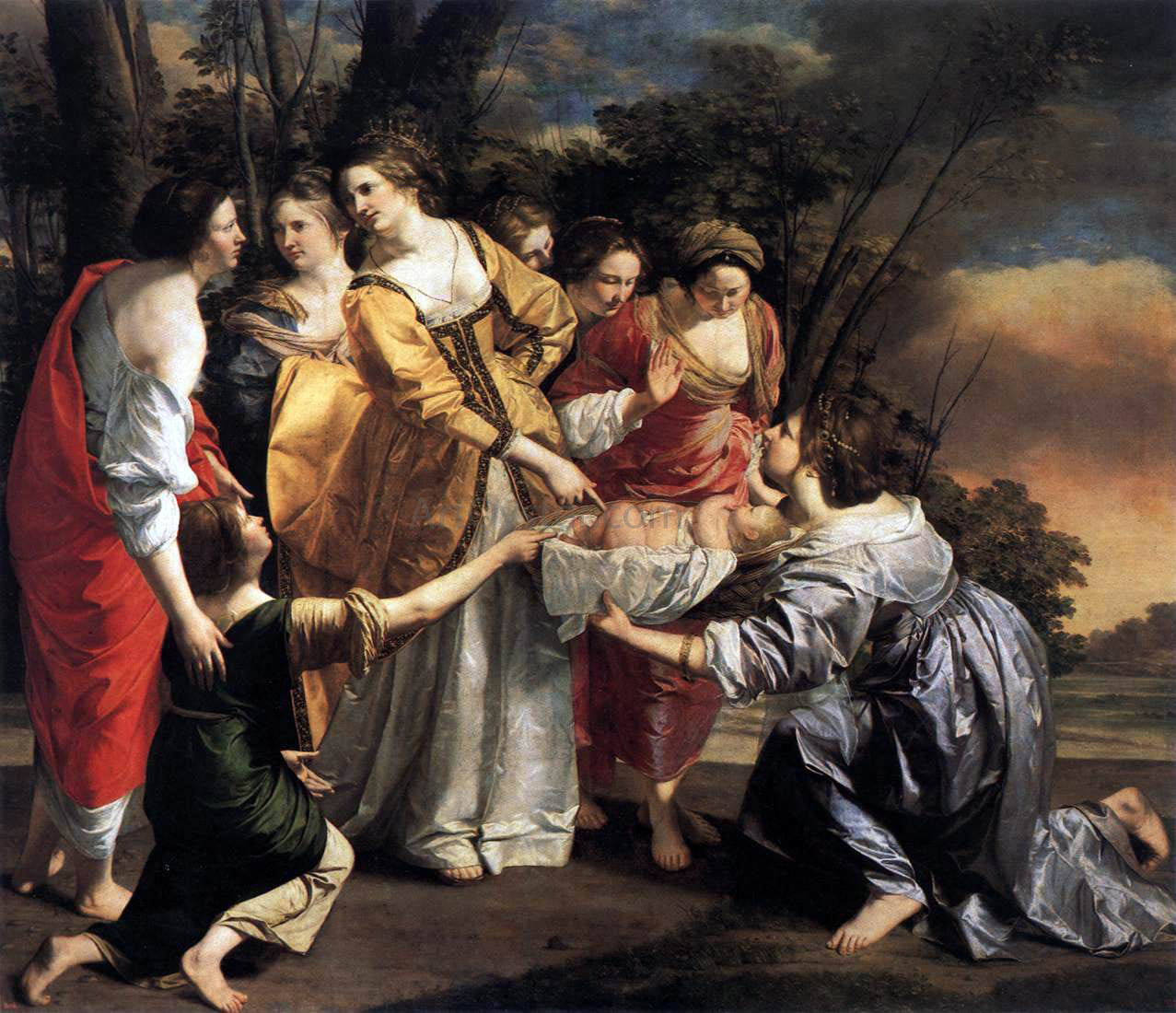  Orazio Gentileschi Finding of Moses - Hand Painted Oil Painting