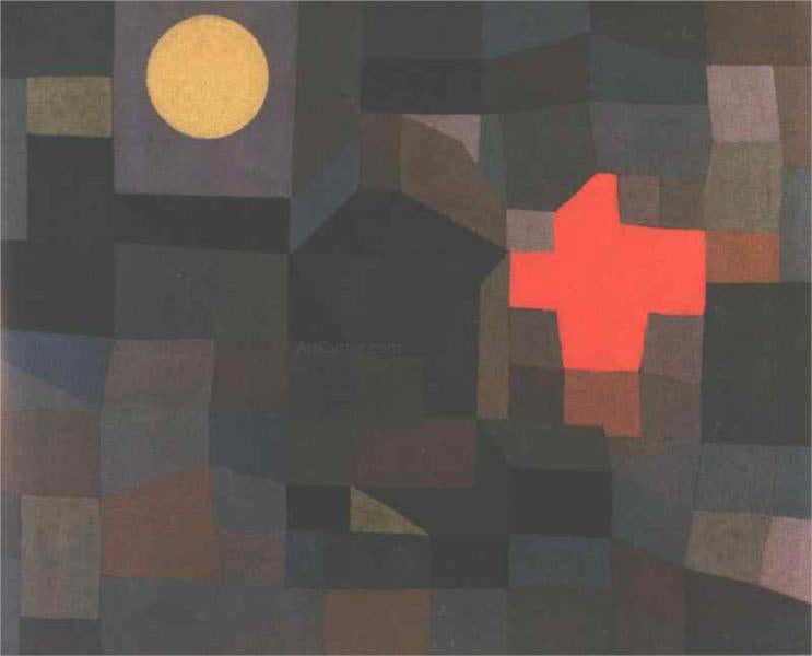  Paul Klee Fire Full Moon - Hand Painted Oil Painting