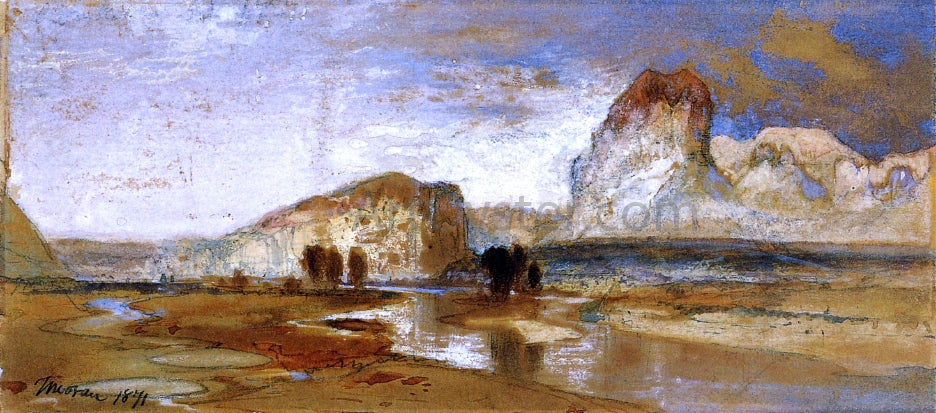 Thomas Moran First Sketch Made in the West at Green River, Wyoming - Hand Painted Oil Painting