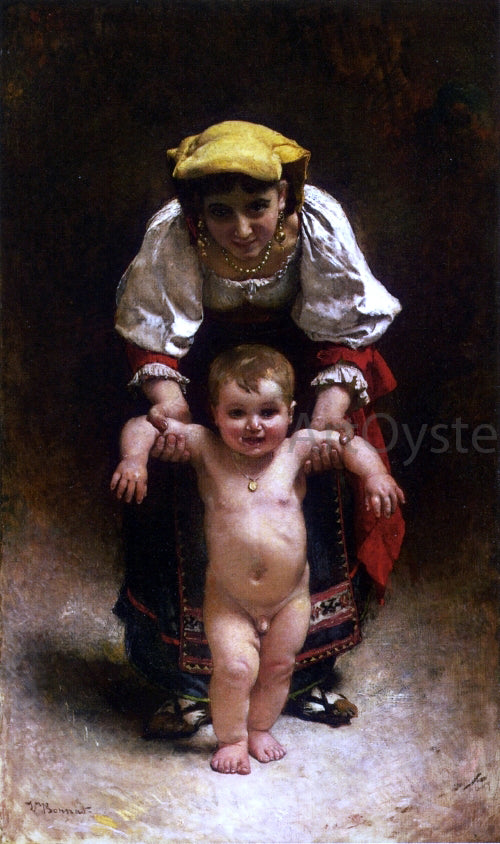 Leon Joseph Florentin Bonnat First Steps - Hand Painted Oil Painting