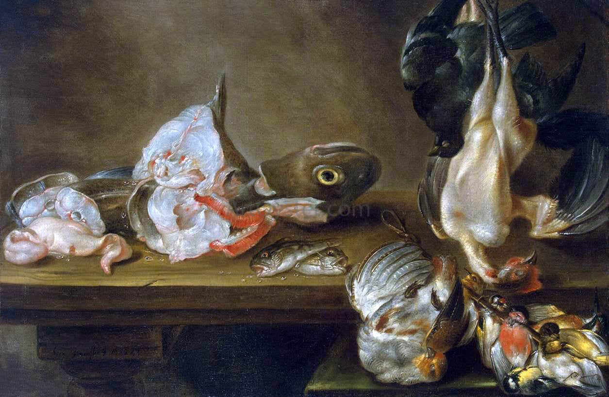 Alexander Adriaenssen Fish and Dead Game - Hand Painted Oil Painting