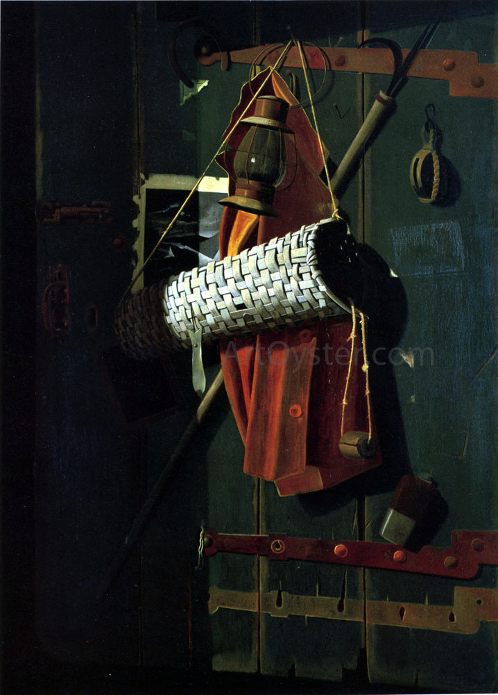 John Frederick Peto Fish House Door with Eel Basket - Hand Painted Oil Painting